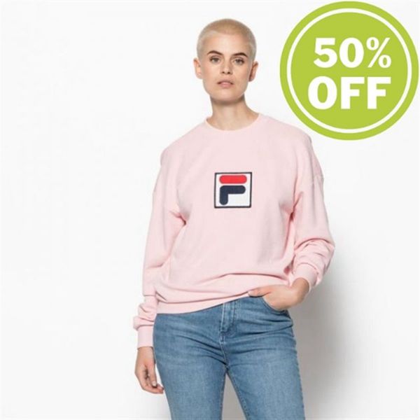 Fila Erika Crew Classic Er Coral Blush Women's Sweatshirts - Coral Pink,NZ 954-40683